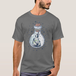 Agender Fire Occult Bottle LGBT Pride Flag T-Shirt