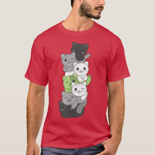 Agender Flag Non Binary Pride LGBTQ Cats cute agen T-Shirt