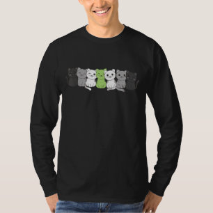 Agender Flag Non Binary Pride Lgbtq Cats Cute Agen T-Shirt