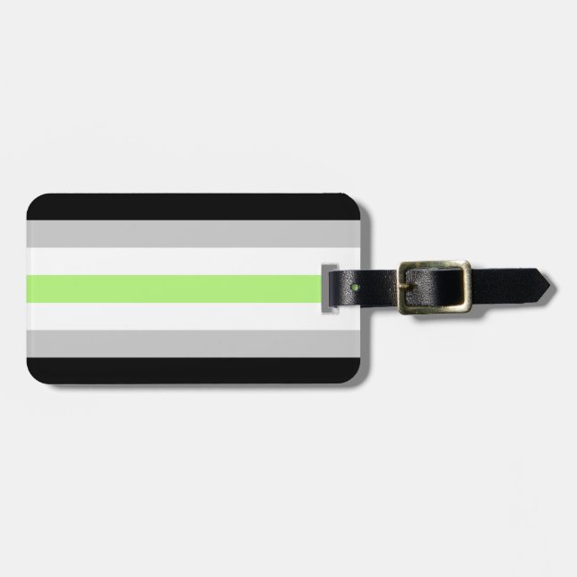 Agender Flag Personalised Luggage Tag (Front Horizontal)