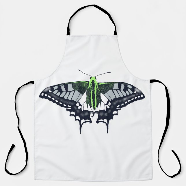 Agender Flag Swallowtail Butterfly Apron (Front)
