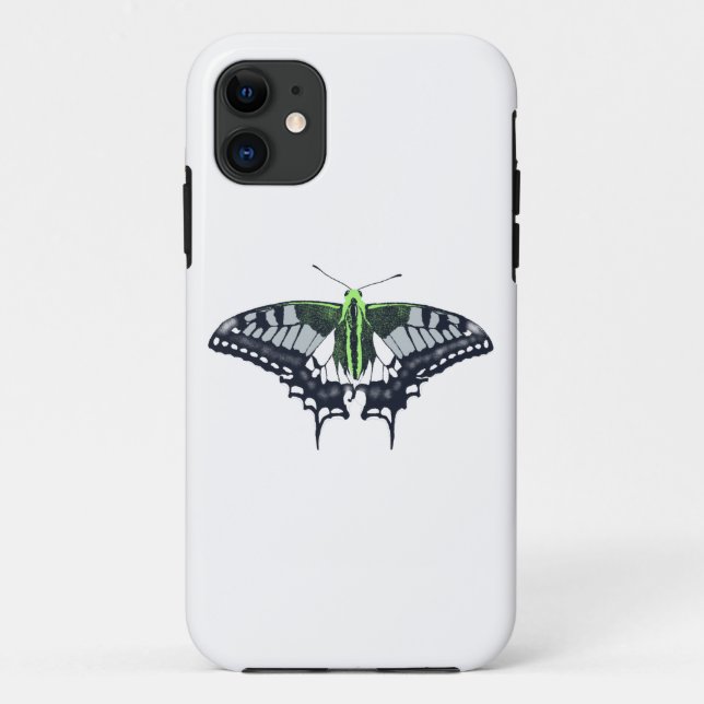 Agender Flag Swallowtail Butterfly Case-Mate iPhone Case (Back)