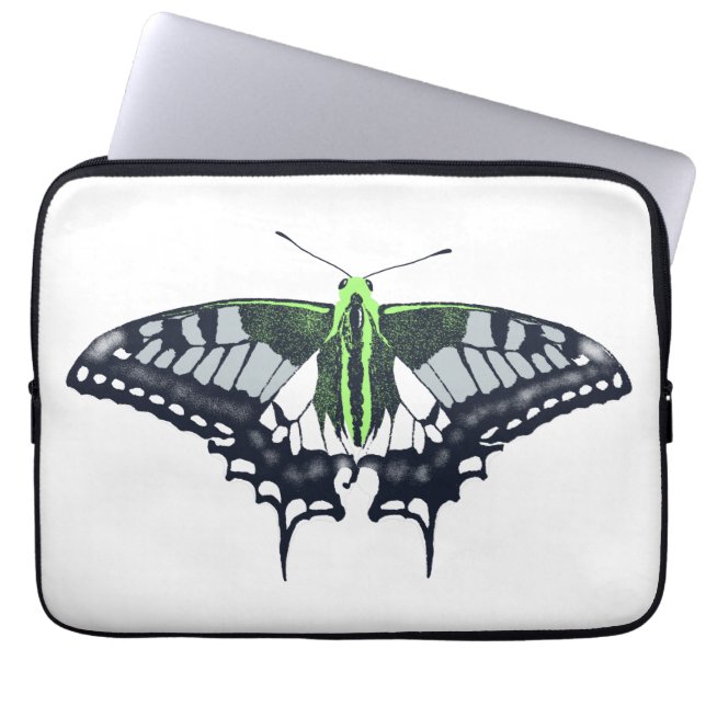 Agender Flag Swallowtail Butterfly Laptop Sleeve (Front)