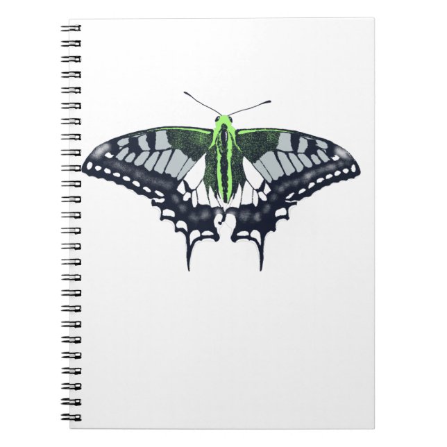 Agender Flag Swallowtail Butterfly Notebook (Front)