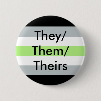 Agender Flag They/Them/Theirs Button