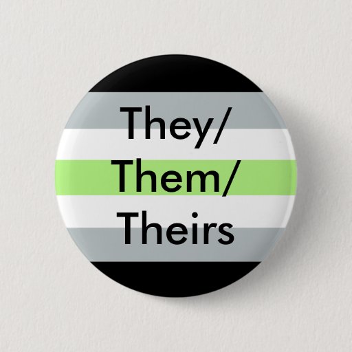 Image of Agender Flag They/Them/Theirs Button