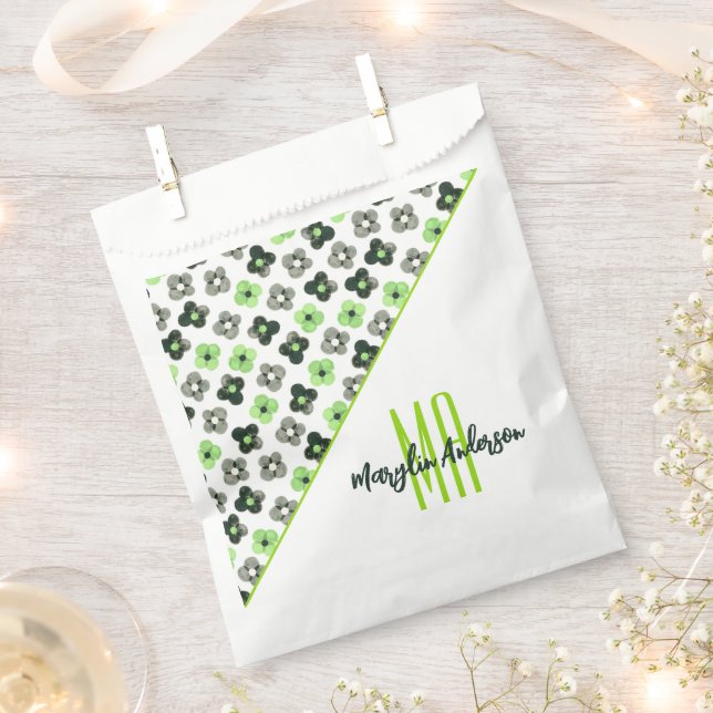 AGENDER FLORAL PATTERN LGBTQ CUSTOM MONOGRAM FAVOUR BAGS (Clipped)