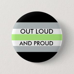 Agender OUT LOUD AND PROUD Button