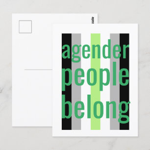 agender people belong postcard