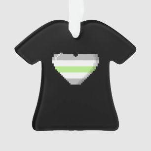 Agender Pride 8-Bit Pixel Heart Ornament