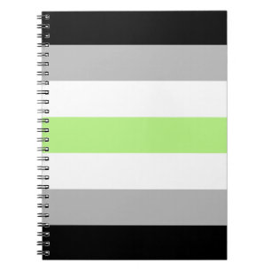 Agender Pride Flag – Agender Identity LGBTQIA+  Notebook