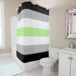 Agender Pride Flag – Agender Identity LGBTQIA+ Shower Curtain
