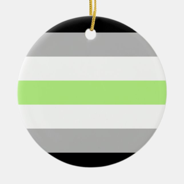 Agender Pride Flag Ceramic Tree Decoration (Front)