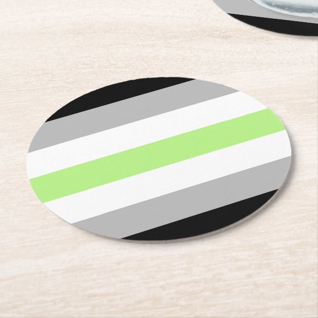 Agender Pride Flag Round Paper Coaster (Angled)
