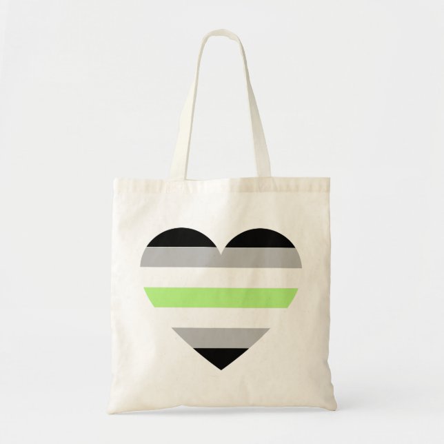 Agender Pride - Heart Tote Bag (Front)