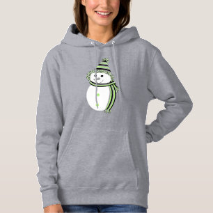 Agender Pride Snowman Snowperson Flag Green Hoodie