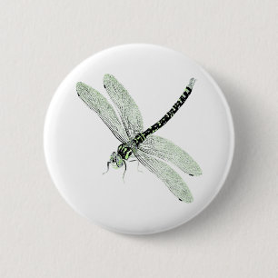Agender Pride Vintage Dragonfly Art 6 Cm Round Badge