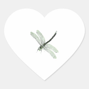 Agender Pride Vintage Dragonfly Art Heart Sticker