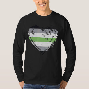 Agender Pride Vintage Heart Flag T-Shirt