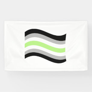 Agender Pride Wavy Flag Banner