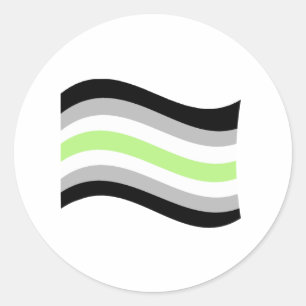 Agender Pride Wavy Flag Classic Round Sticker