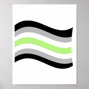 Agender Pride Wavy Flag Poster