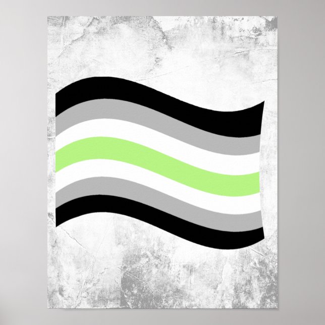Agender Pride Wavy Flag Poster (Front)