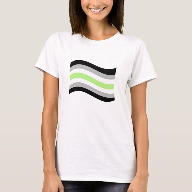 Agender Pride Wavy Flag T-Shirt (Front)