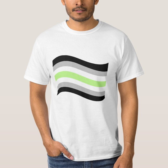 Agender Pride Wavy Flag T-Shirt (Front)