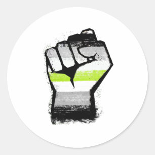 Agender Protest Fist Classic Round Sticker