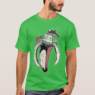 Agender Unicorn Banana LGBT Pride Flag T-Shirt