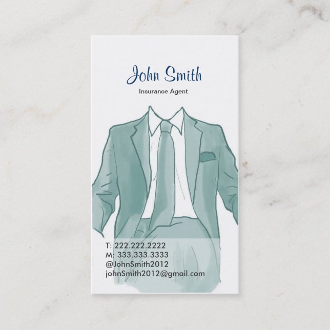 Agent in a Suit Drawing Profile Card (Front)