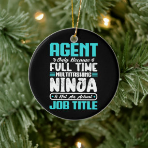 Agent Job Title Profession Funny Agent Skills Ceramic Tree Decoration