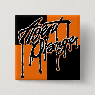 Agent Orange "Drip" Logo Square Punk Button