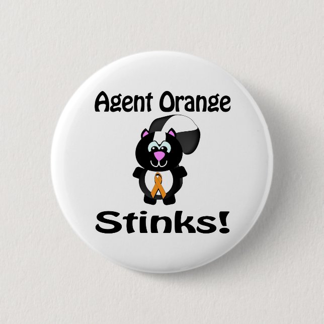 Agent Orange Stinks Skunk Awareness Design 6 Cm Round Badge (Front)