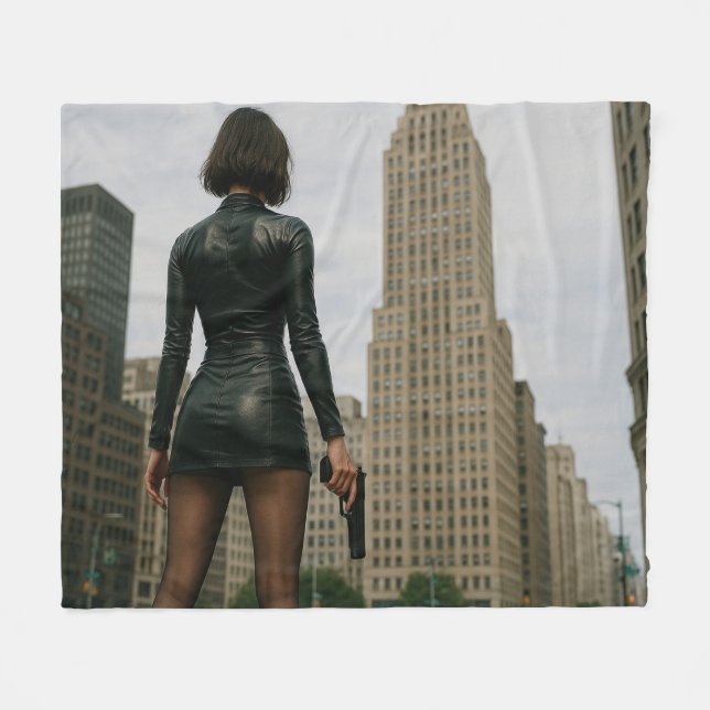 Agentin Black Poster Fleece Blanket (Front (Horizontal))