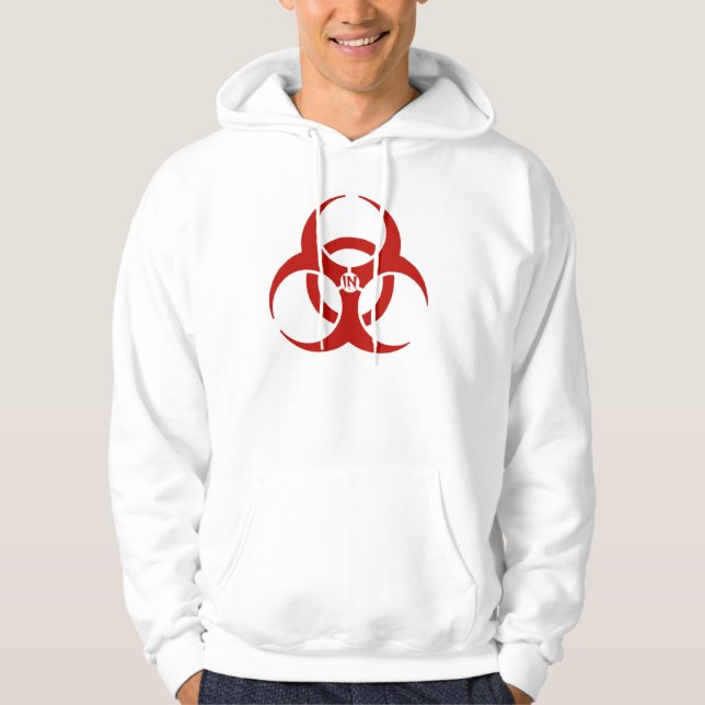 Agents In Red Biohazard Style Basic Hooded Sweat Hoodie (Front)