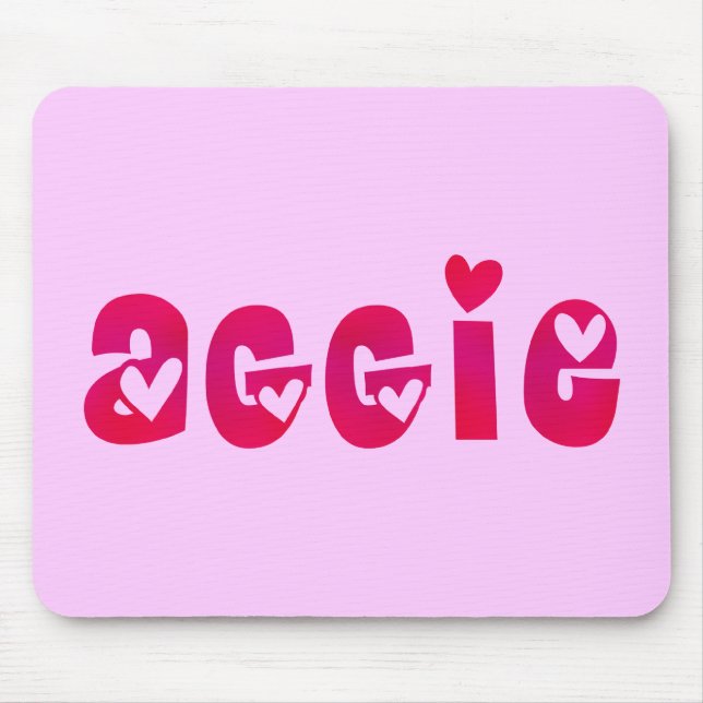 Aggie in Hearts Mouse Mat (Front)