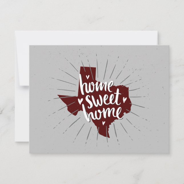 Aggie Maroon Home Sweet Home - Texas Card (Front)
