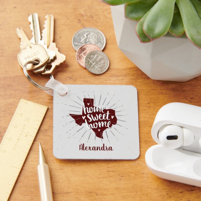 Aggie Maroon Home Sweet Home Texas Keychain (Desk)