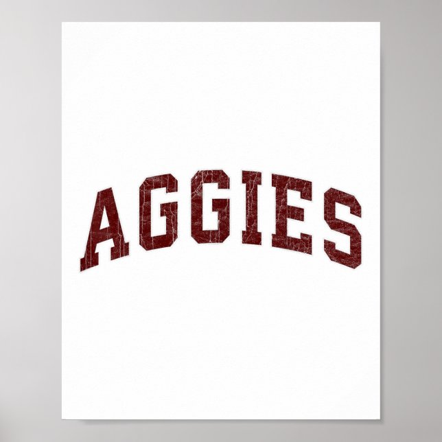 Aggies Lovers Aggies Souvenir Men Women Kids Retro Poster (Front)