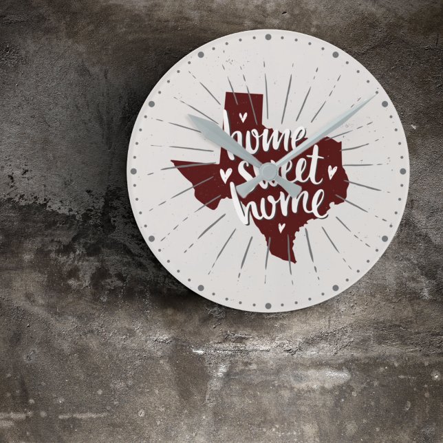 Aggies Maroon Home Sweet Home - Texas Round Clock (Creator Uploaded)