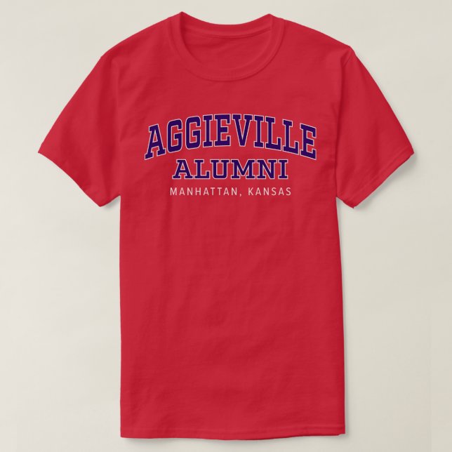 Aggieville Alumni Manhattan Kansas Purple Arch T-Shirt (Design Front)