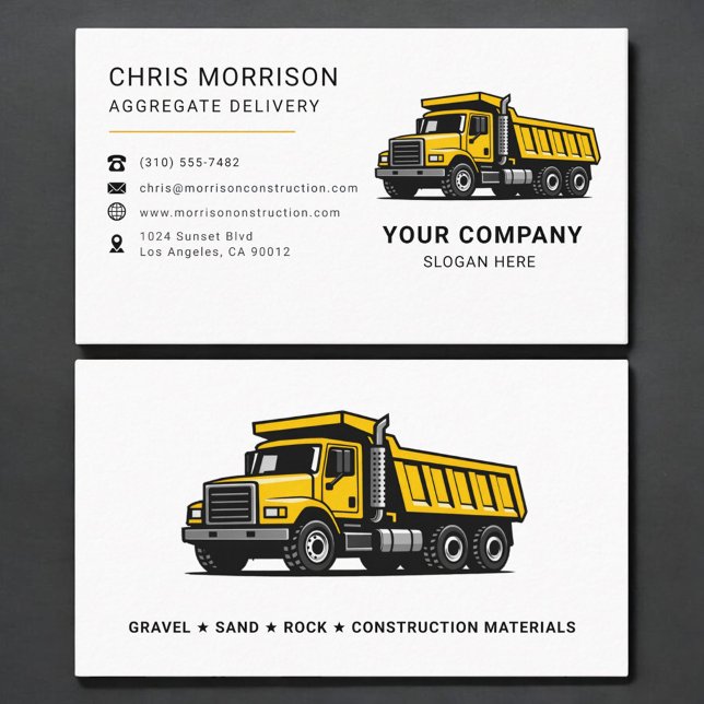 Aggregate Delivery Dump Truck Business Card (Creator Uploaded)
