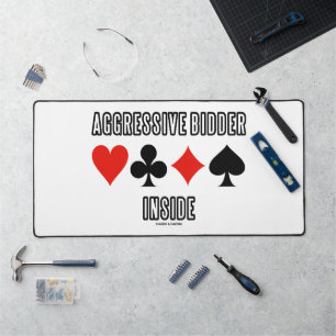 Aggressive Bidder Inside Four Card Suits Desk Mat
