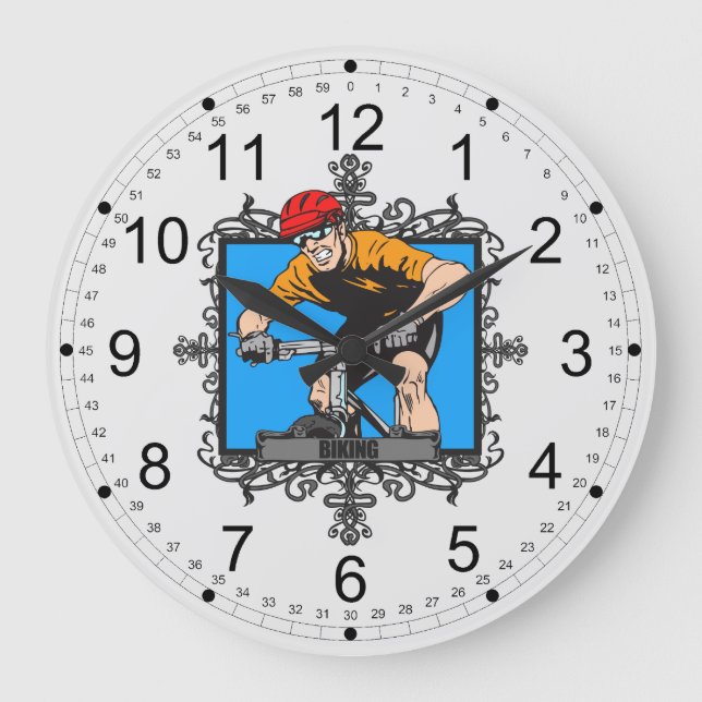 Aggressive Biking Large Clock (Front)
