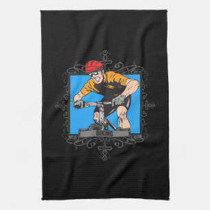 Aggressive Biking Tea Towel