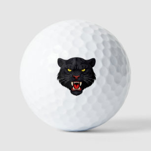 Aggressive Black Panther With Red Eyes Golf Balls