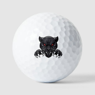 Aggressive Black Panther With Red Eyes Golf Balls