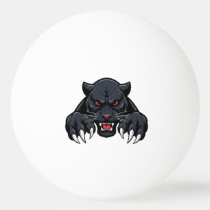 Aggressive Black Panther With Red Eyes Ping Pong Ball